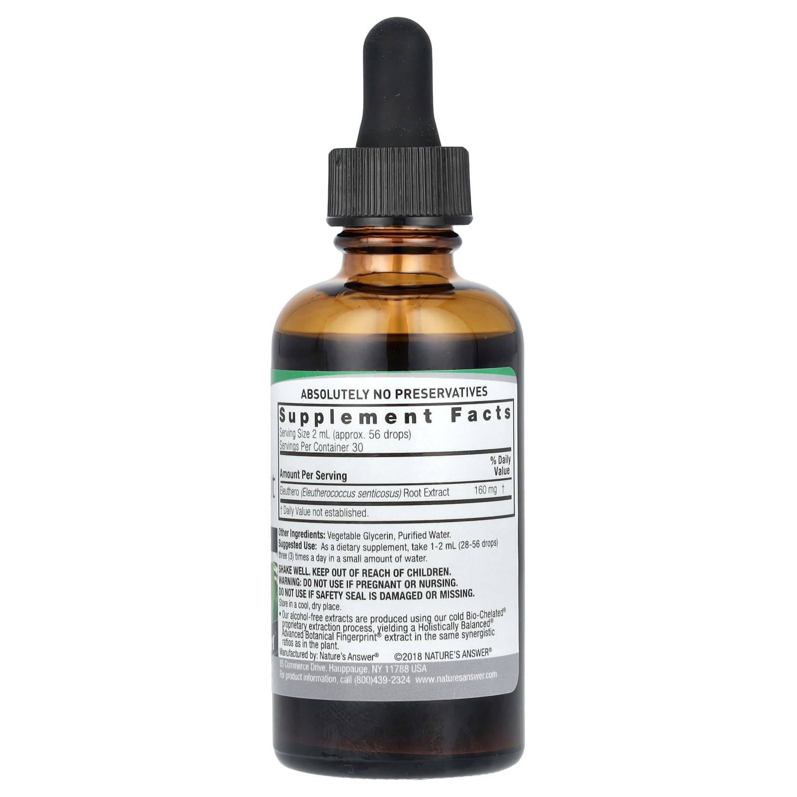 Nature's Answer, Eleuthero Root Extract, Alcohol-Free, 160 mg, 2 fl oz (60 ml) - Image 2