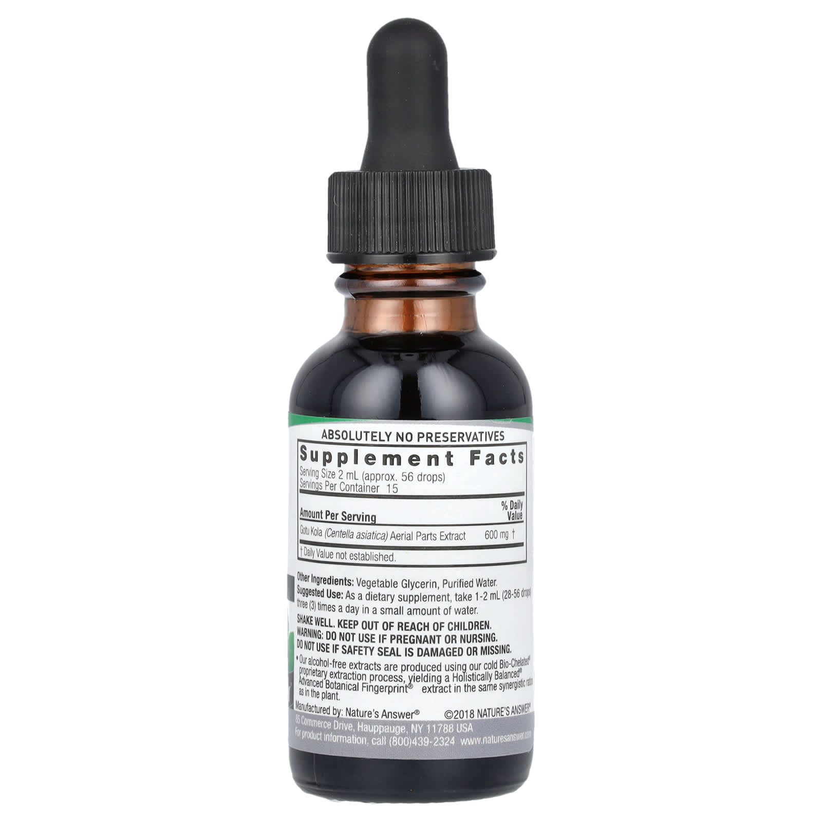 Nature's Answer, Gotu Kola Extract, Alcohol-Free, 2,000 mg, 1 fl oz (30 ml) - Image 2
