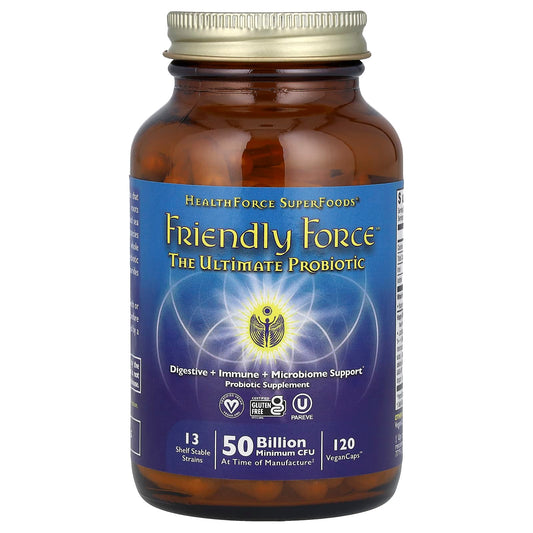HealthForce Superfoods Probiotics: 120 VeganCaps for Gut Health - Image 1