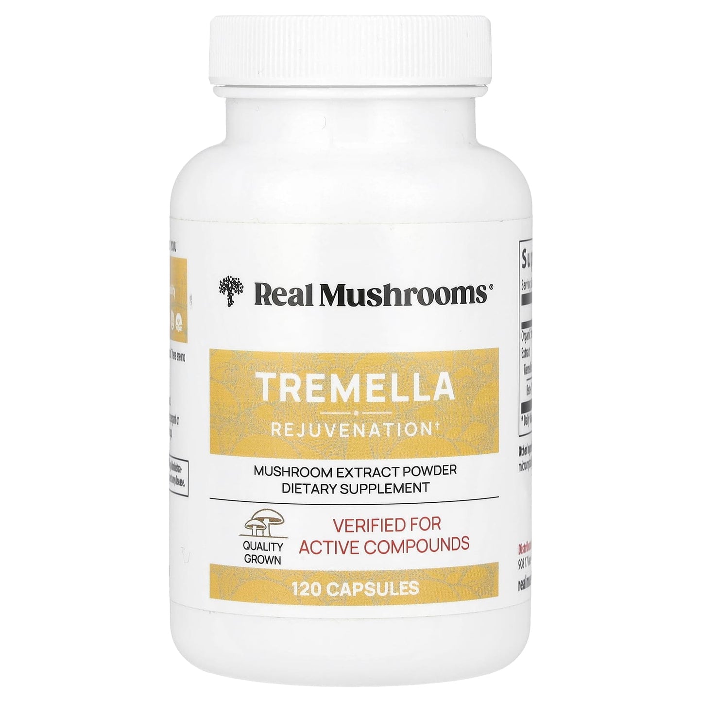 Real Mushrooms, Tremella, Mushroom Extract Powder, 120 Capsules - Image 1