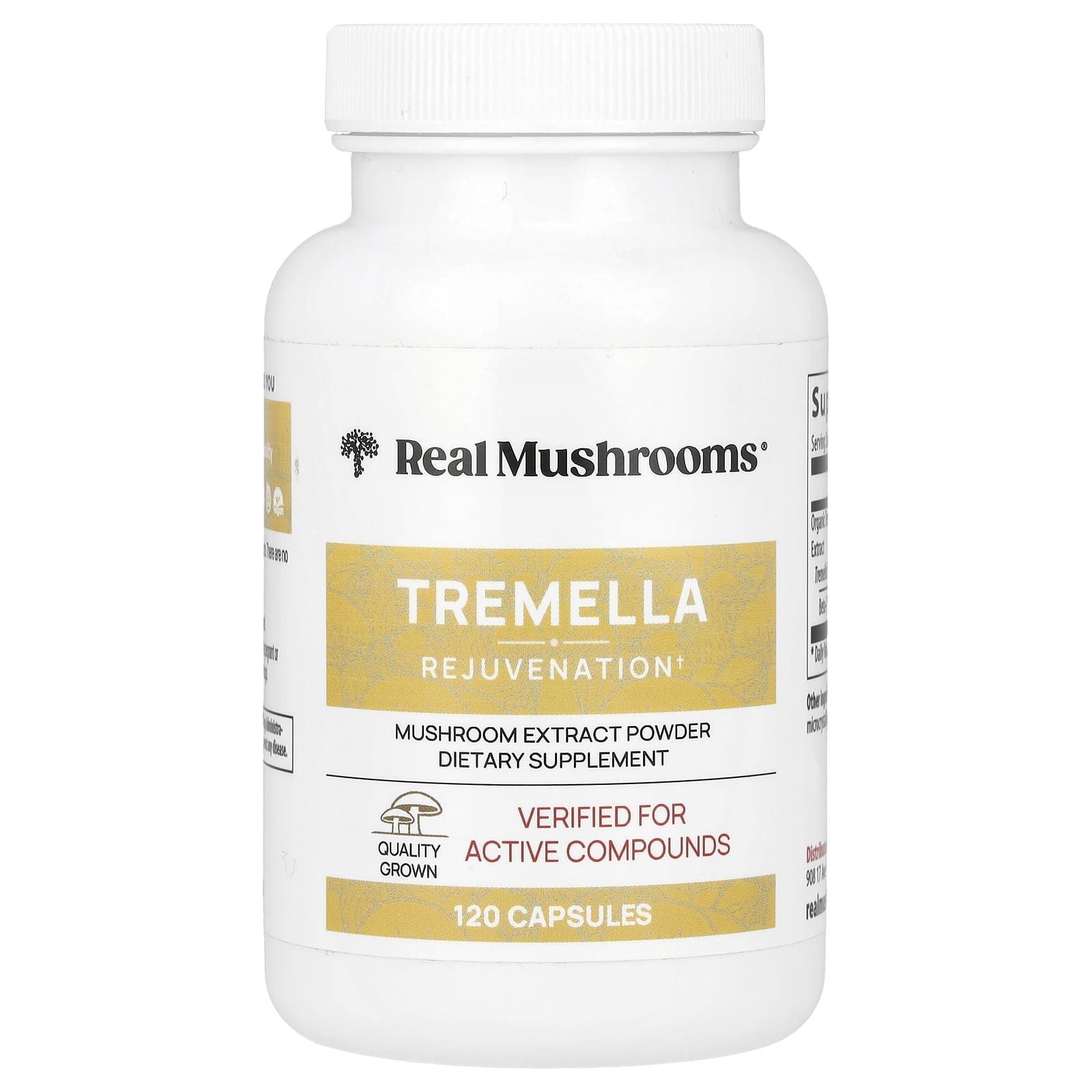 Real Mushrooms, Tremella, Mushroom Extract Powder, 120 Capsules - Image 1