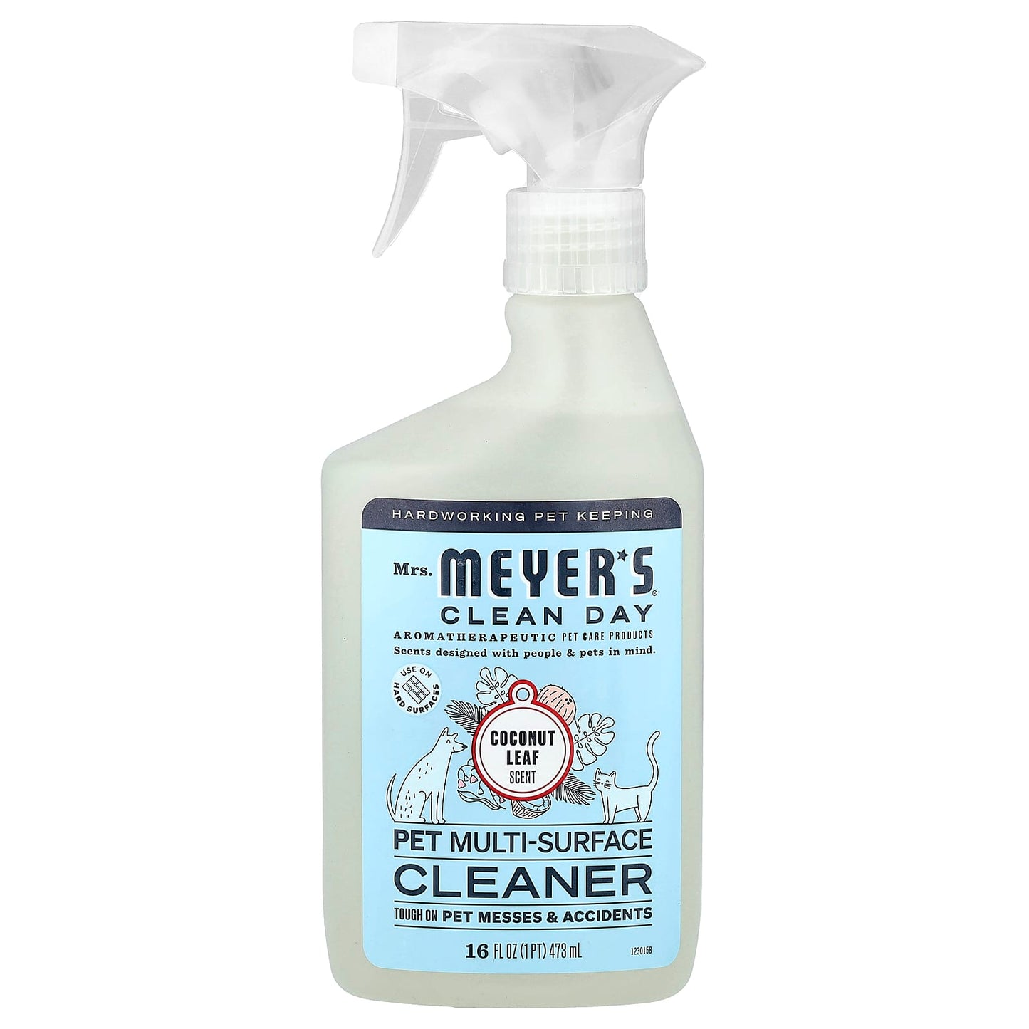 Mrs. Meyers Clean Day, Pet Multi-Surface Cleaner, Coconut Leaf, 16 fl oz (473 ml) - Image 1