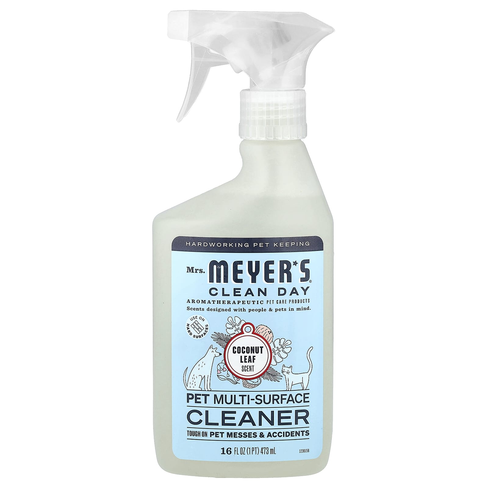 Mrs. Meyers Clean Day, Pet Multi-Surface Cleaner, Coconut Leaf, 16 fl oz (473 ml) - Image 1