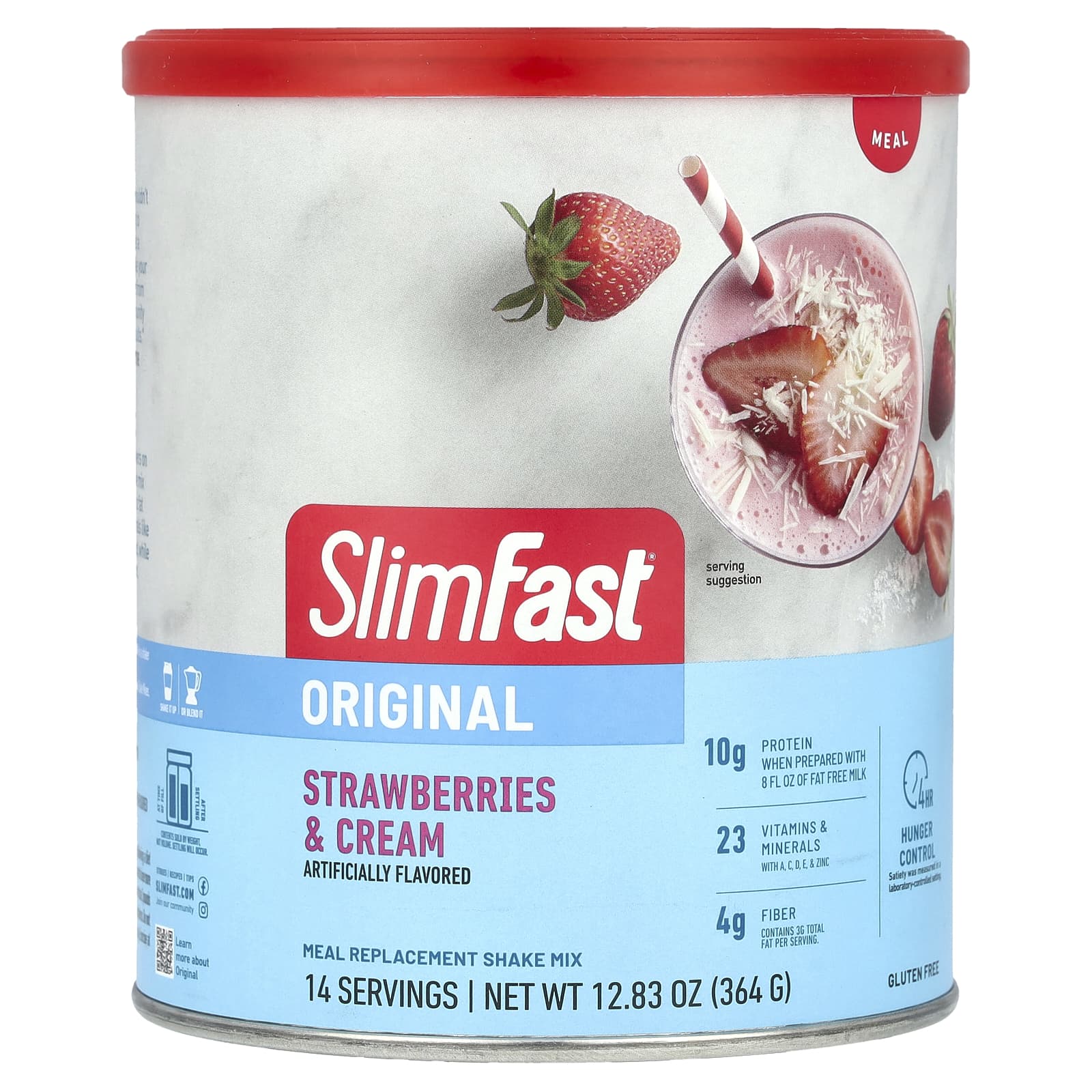 SlimFast, Original, Meal Replacement Shake Mix, Strawberries & Cream, 12.83 oz (364 g) - Image 1