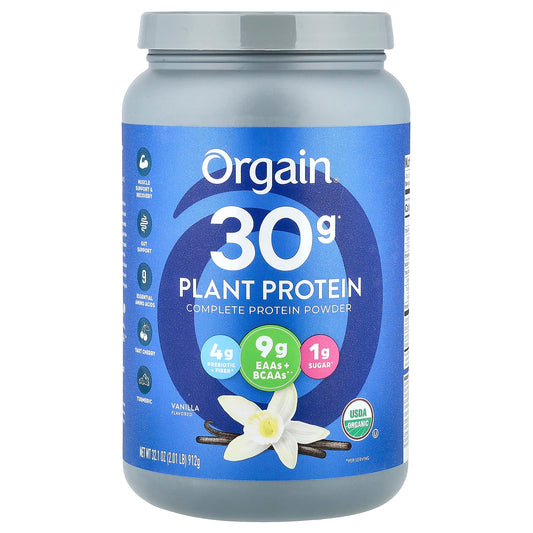 Orgain, Complete Plant Protein Powder, Vanilla, 2.01 lb (912 g) - Image 1