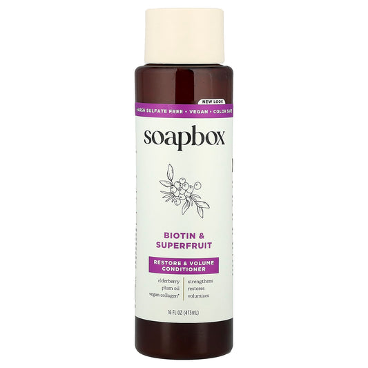 Soapbox, Restore & Volume Conditioner, Biotin & Superfruit, 16 fl oz (473 ml) - Image 1