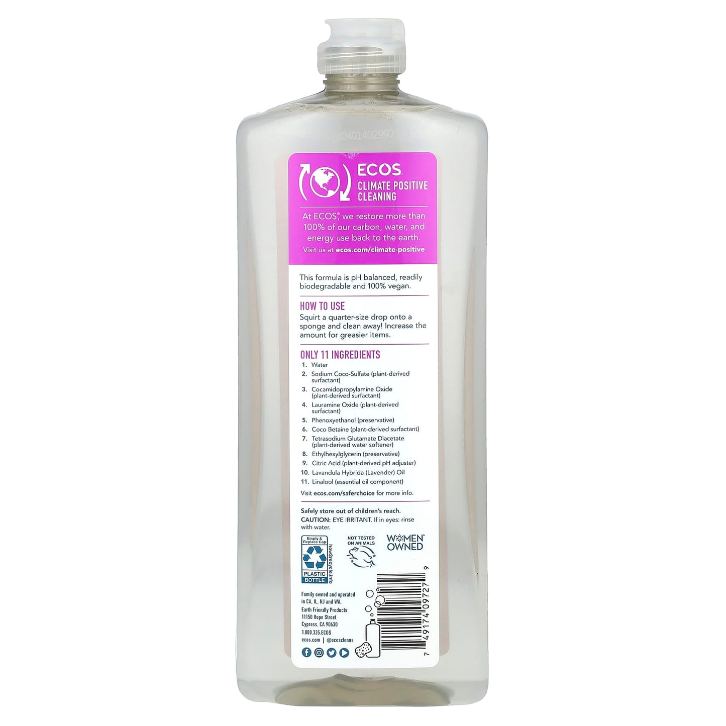 Eco-Friendly Lavender Dish Soap, Plant-Powered, 25 fl oz - Image 2