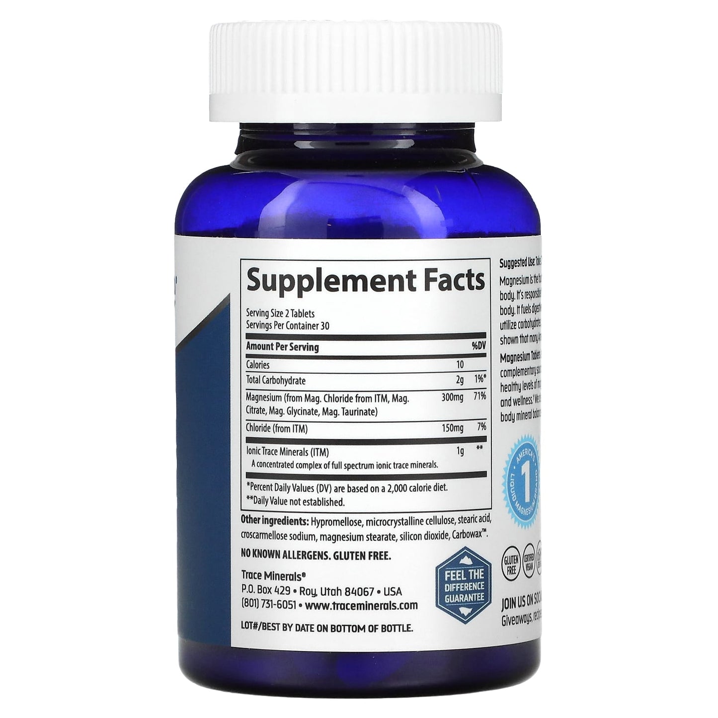 Trace, Magnesium, 300 mg, 60 Tablets (150 mg per Tablet) - Image 2