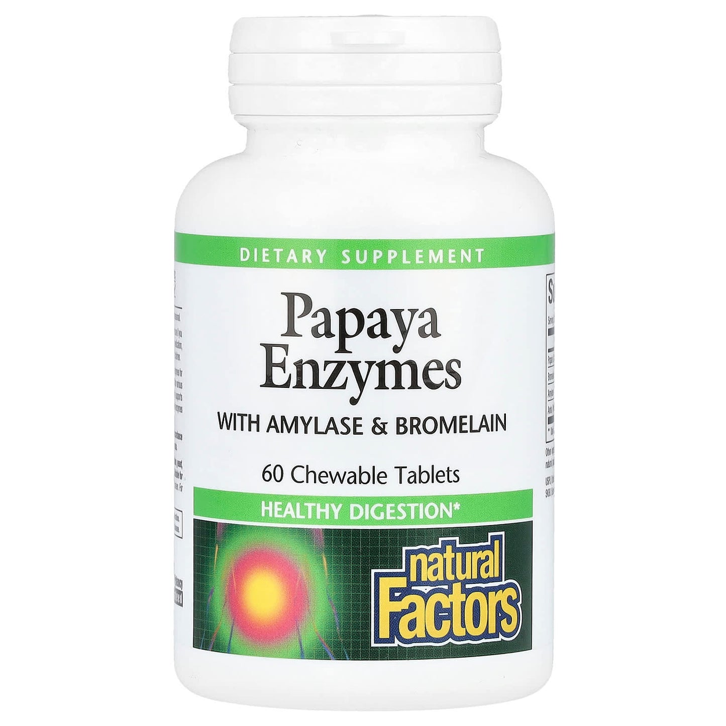 Natural Factors, Papaya Enzymes with Amylase & Bromelain, 60 Chewable Tablets - Image 1