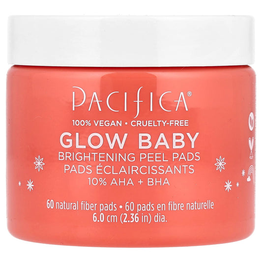Pacifica, Glow Baby, Brightening Peel Pads, 60 Pads - Image 1