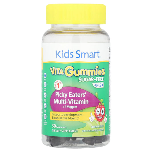 Kids Smart® Vita Gummies, Picky Eaters' Multi-Vitamin + 4 Veggies, Ages 3+, Citrus Berry, 30 Gummies - Image 1