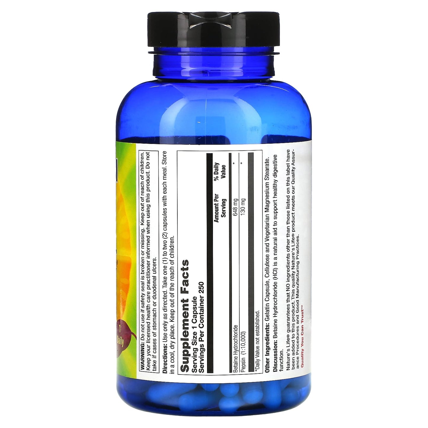 Nature's Life, Betaine HCl, 648 mg, 250 Capsules - Image 2