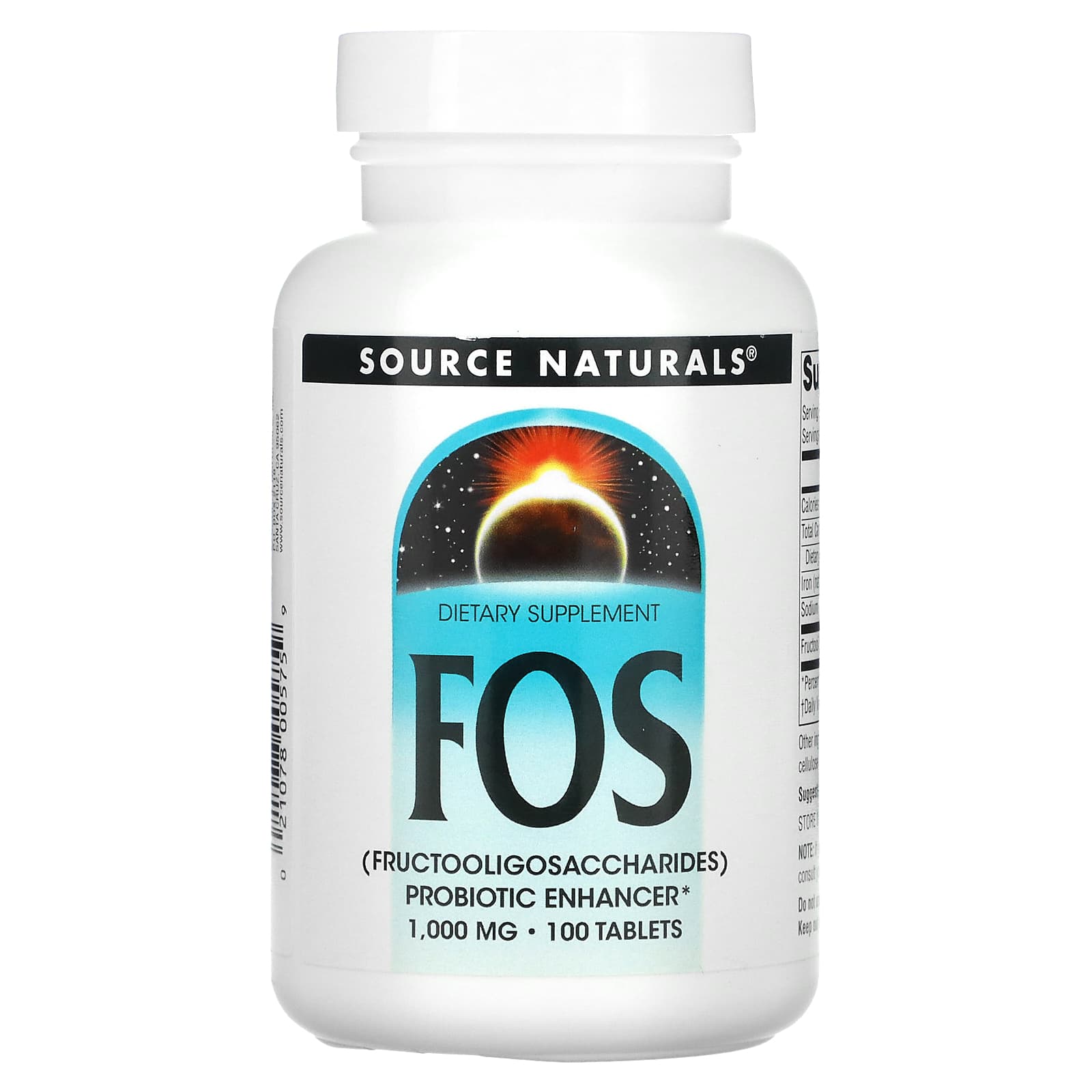 Source Naturals, FOS, 100 Tablets - Image 1