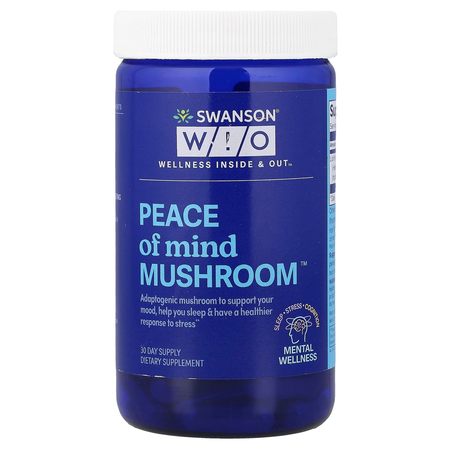 Swanson WIO, Peace of Mind Mushroom™, 30 Capsules (500 mg per Capsule) - Image 1