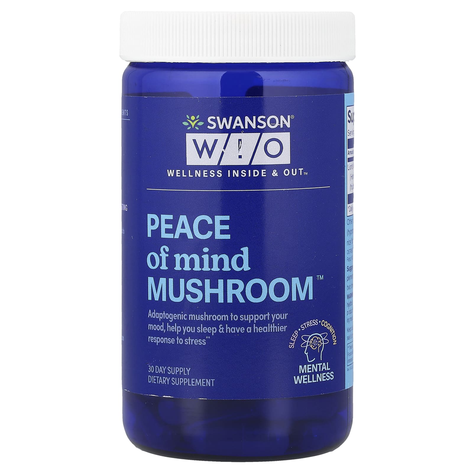 Swanson WIO, Peace of Mind Mushroom™, 30 Capsules (500 mg per Capsule) - Image 1