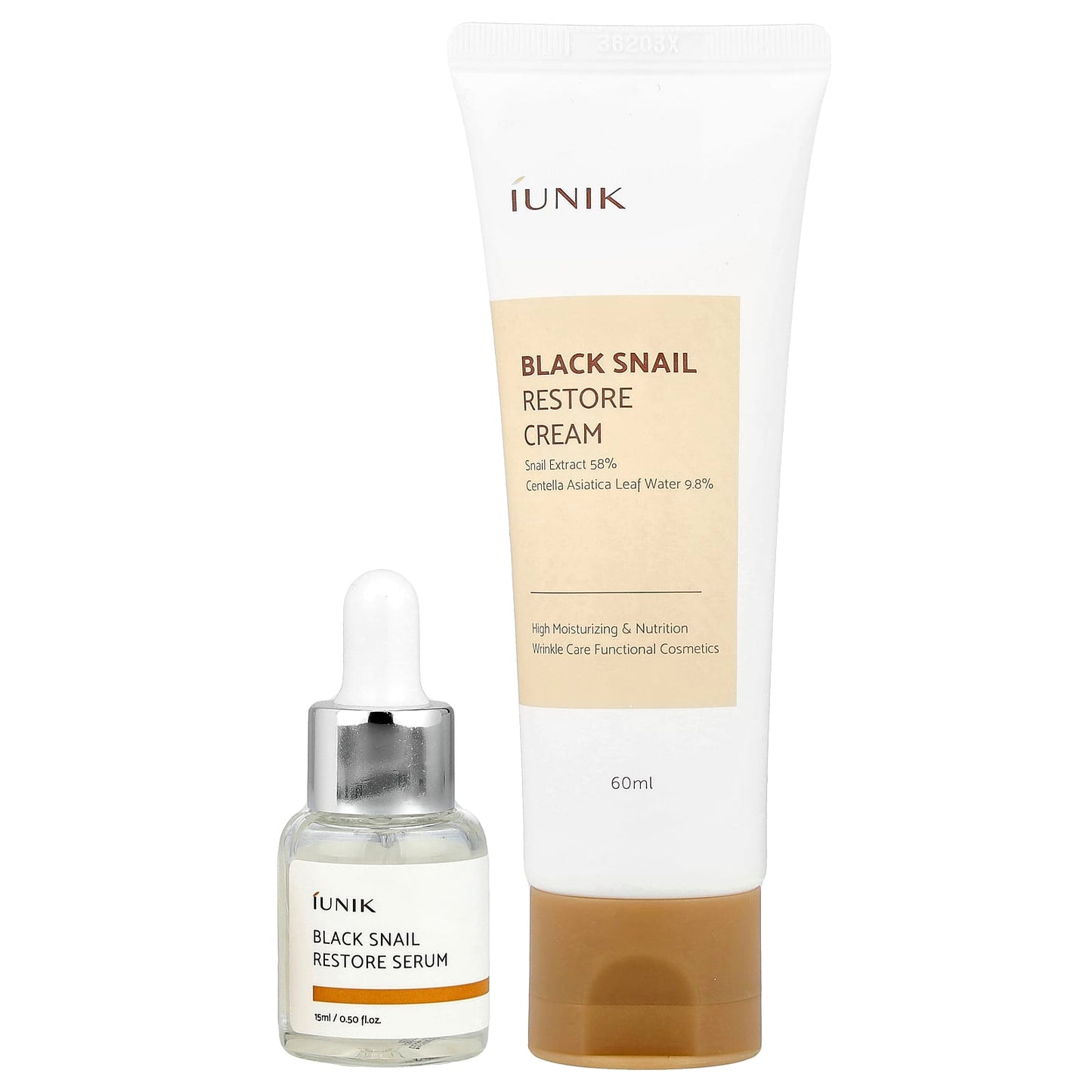 iUNIK Black Snail Skin Care Set - 2 Piece Cream & Serum Set - Image 1