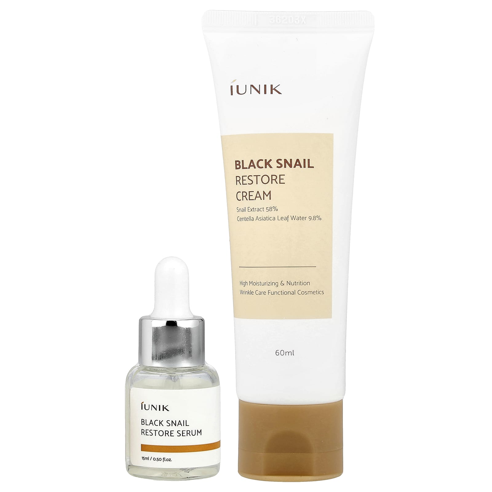 iUNIK Black Snail Skin Care Set - 2 Piece Cream & Serum Set - Image 1