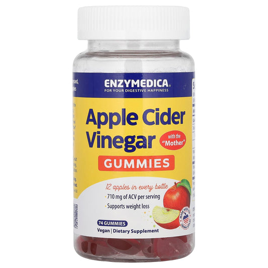 Enzymedica Apple Cider Vinegar Gummies with Mother, Supports Digestive Health - Image 1