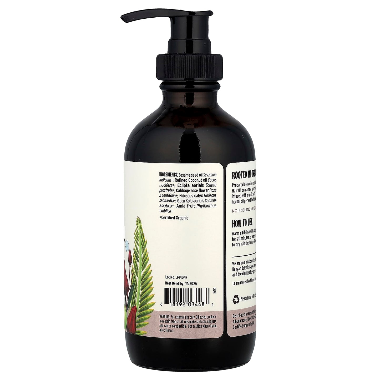 Organic Hair Oil for Healthy Locks by Banyan Botanicals 8 fl oz - Image 2
