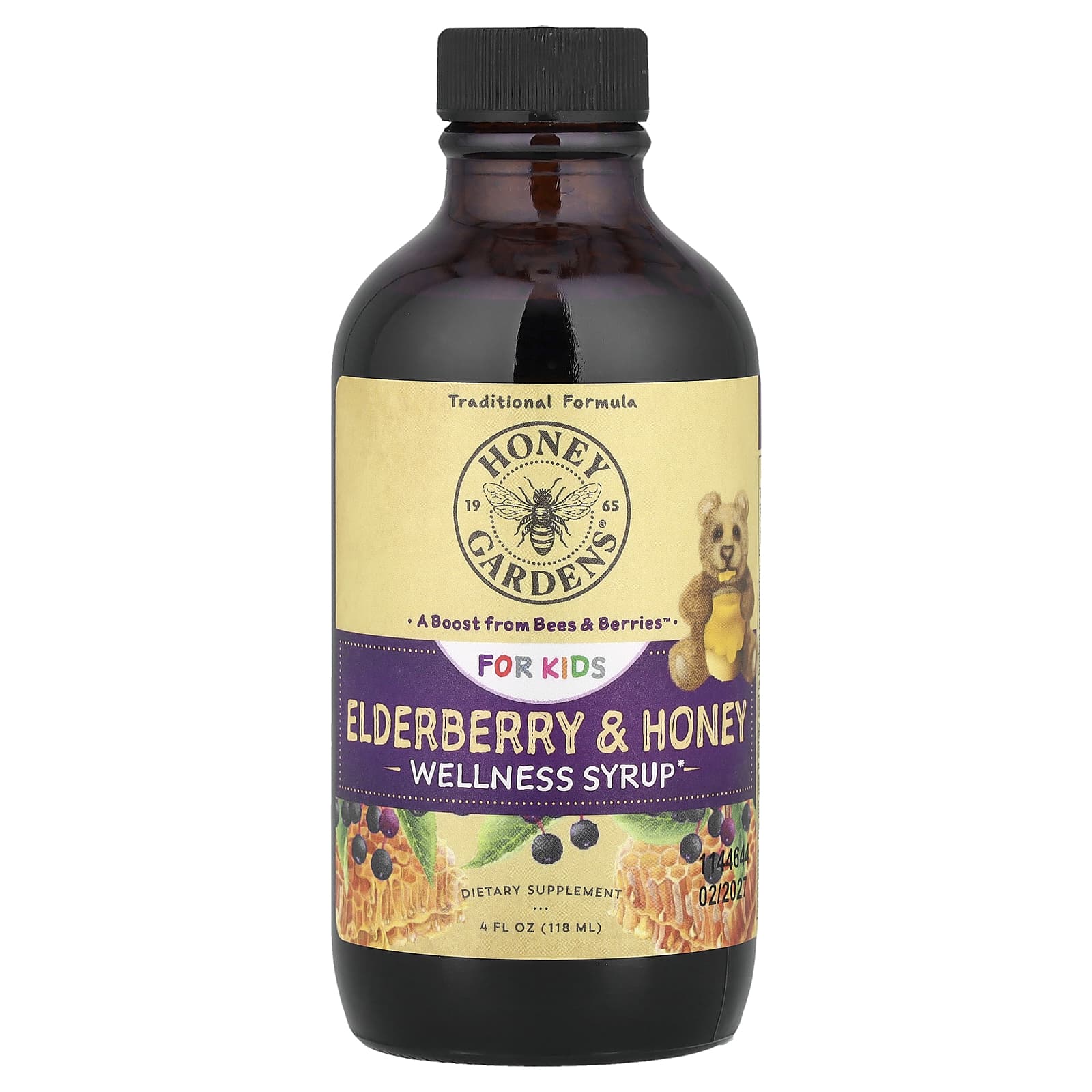 Zand, For Kids, Wellness Syrup, Elderberry & Honey, 4 fl oz (118 ml) - Image 1