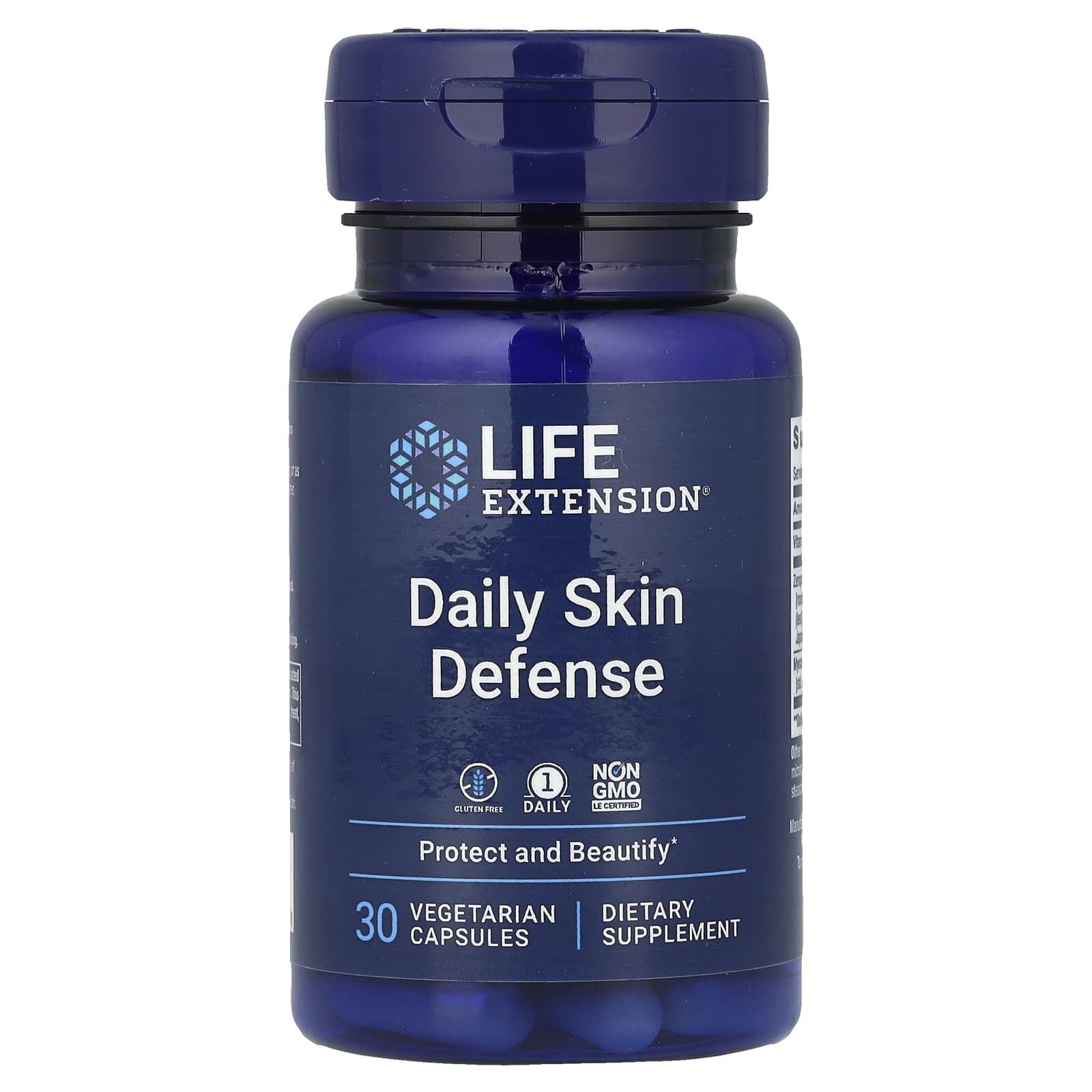 Life Extension, Daily Skin Defense, 30 Vegetarian Capsules - Image 1