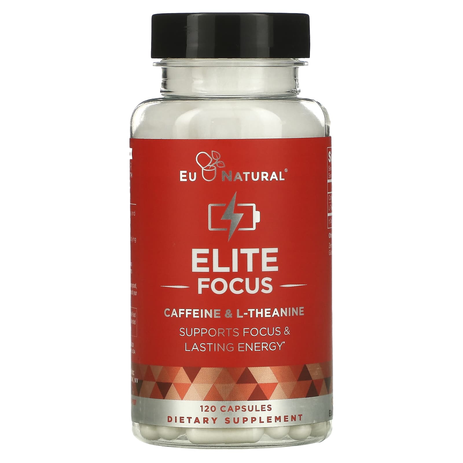 Eu Natural, ELITE FOCUS, Caffeine & L-Theanine, 120 Capsules