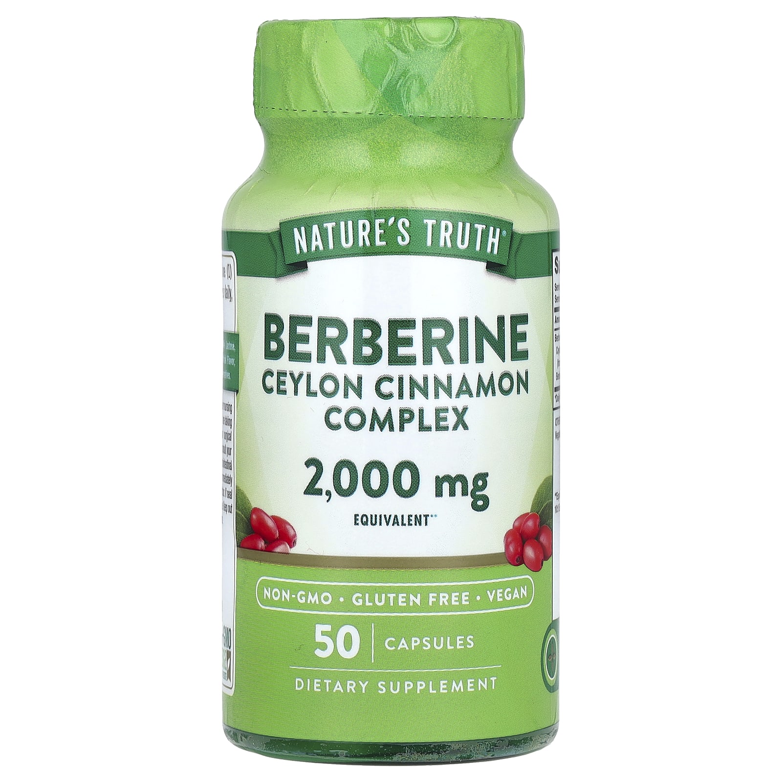Nature's Truth, Berberine Ceylon Cinnamon Complex, 2,000 mg, 50 Capsules - Image 1
