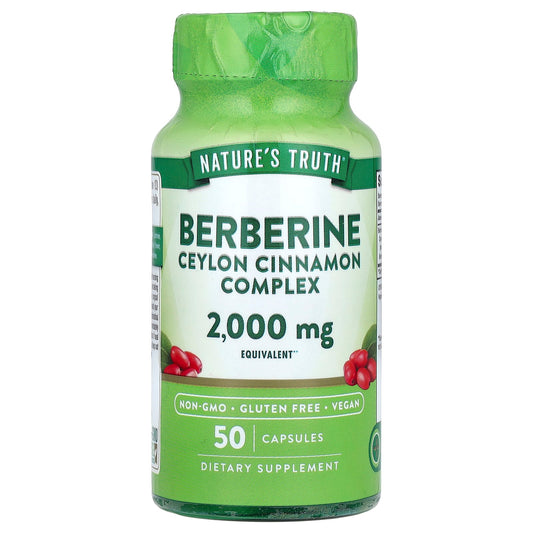 Nature's Truth, Berberine Ceylon Cinnamon Complex, 2,000 mg, 50 Capsules - Image 1