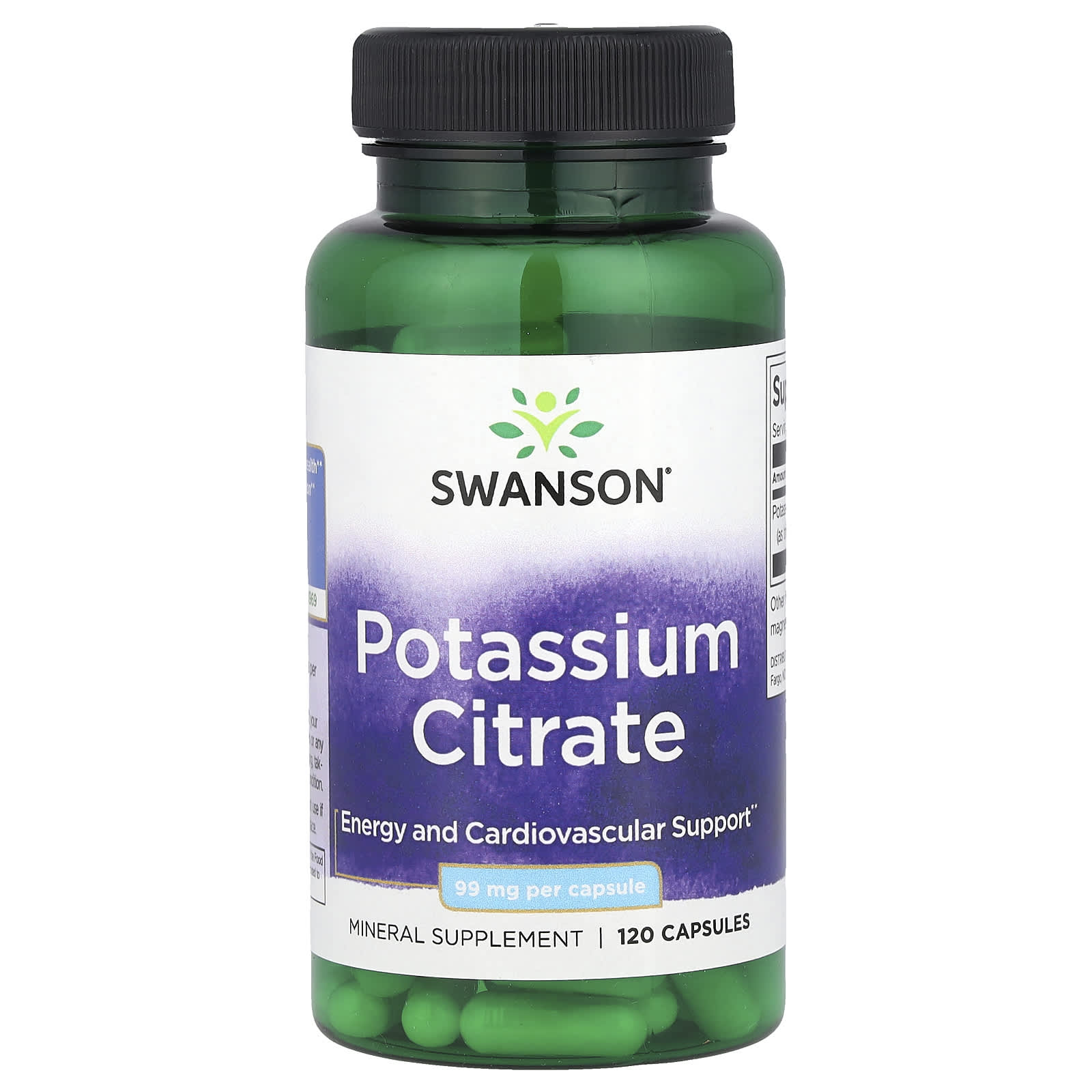 Swanson, Potassium Citrate, 99 mg, 120 Capsules - Image 1