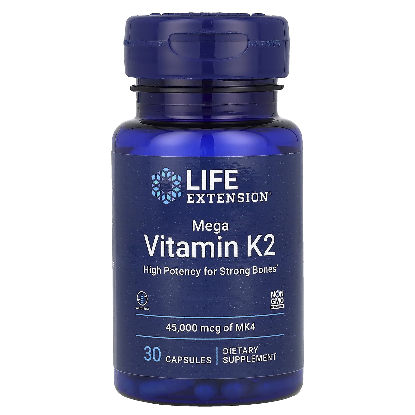 Life Extension, Mega Vitamin K2, 45,000 mcg, 30 Capsules - Image 1
