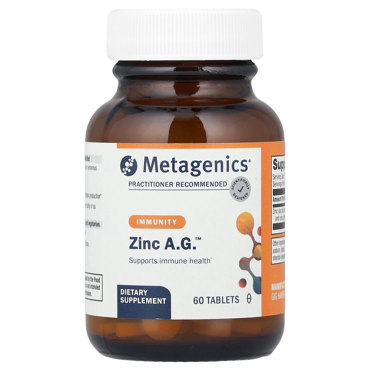 Metagenics, Zinc A.G.™, 20 mg, 60 Tablets - Image 1