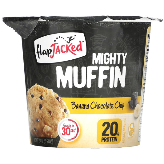 FlapJacked Banana Chocolate Chip Mighty Muffin, 20g Protein, 1.94 oz (55g) - Image 1