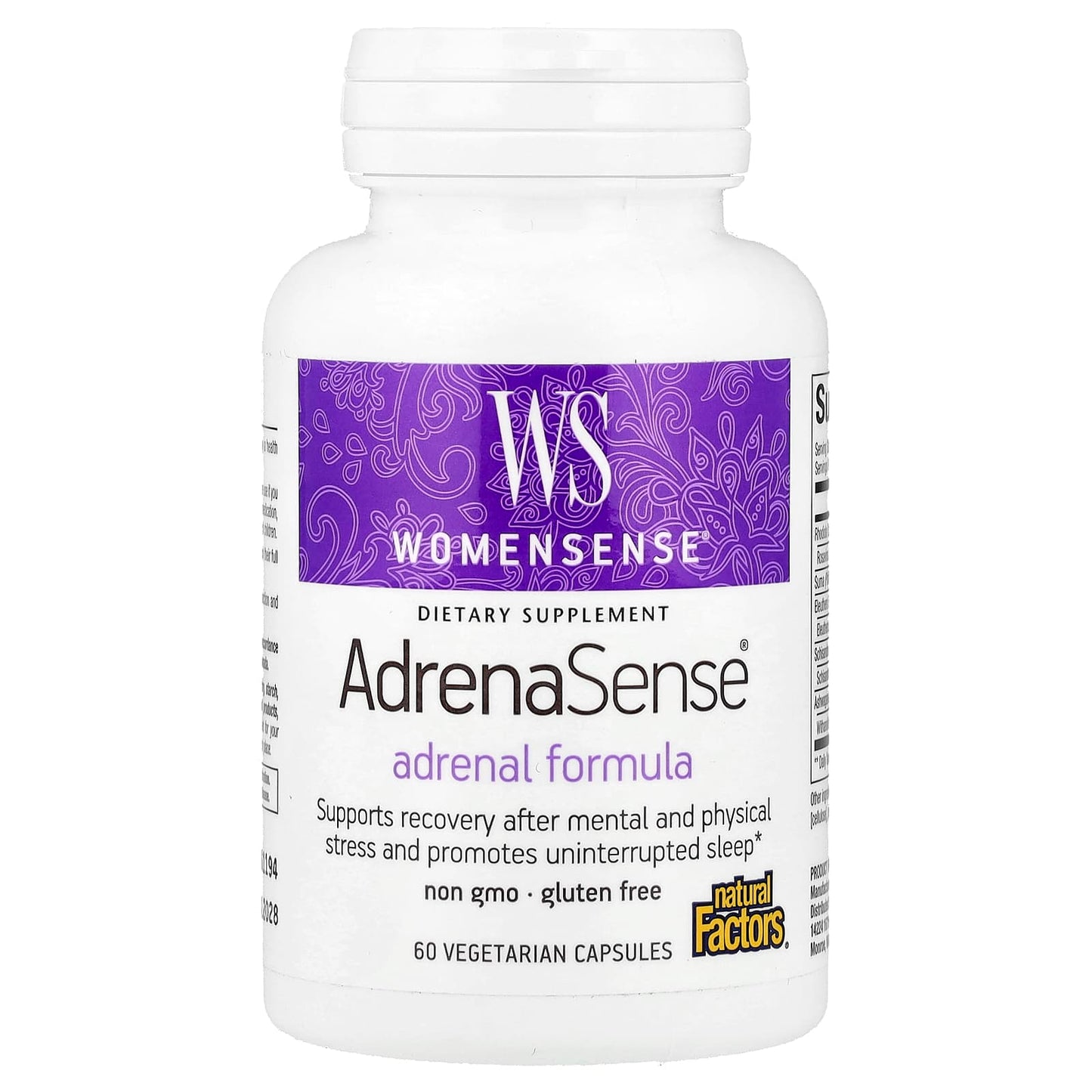 Natural Factors, Womensense®, AdrenaSense®, Adrenal Formula, 60 Vegetarian Capsules - Image 1