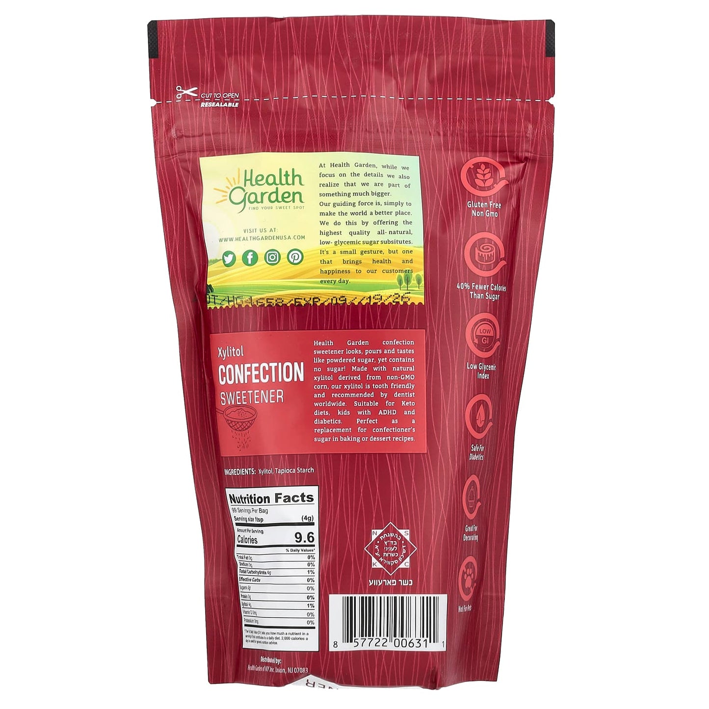 Health Garden Xylitol Confection Sweetener, Keto & Diabetic Friendly - Image 2