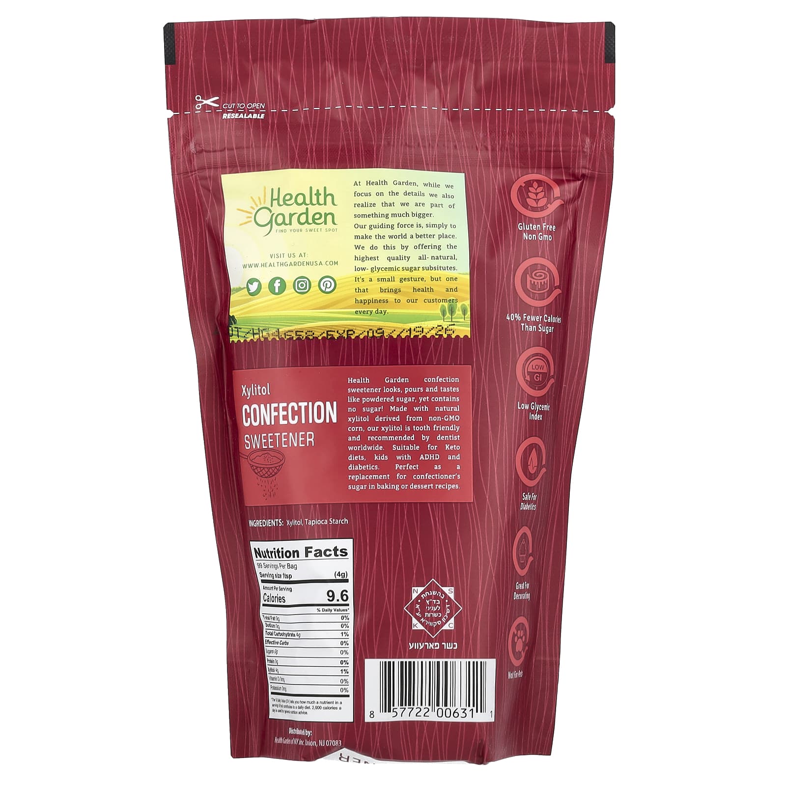 Health Garden Xylitol Confection Sweetener, Keto & Diabetic Friendly - Image 2