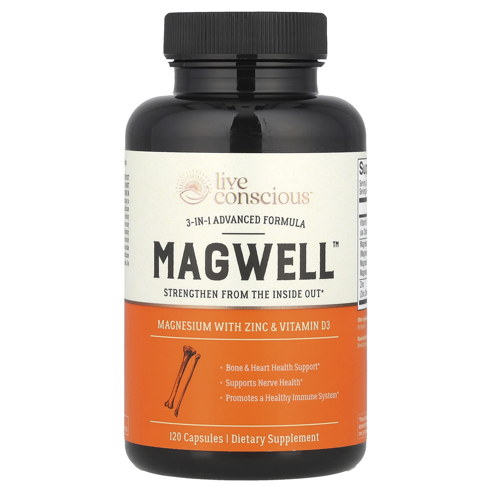 Live Conscious, MagWell™, 3-in-1 Advanced Formula, 120 Capsules - Image 1