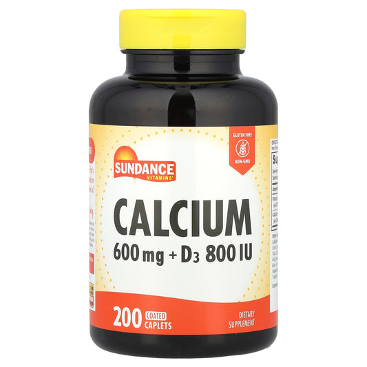 Sundance Vitamins, Calcium + D3, 200 Coated Caplets - Image 1