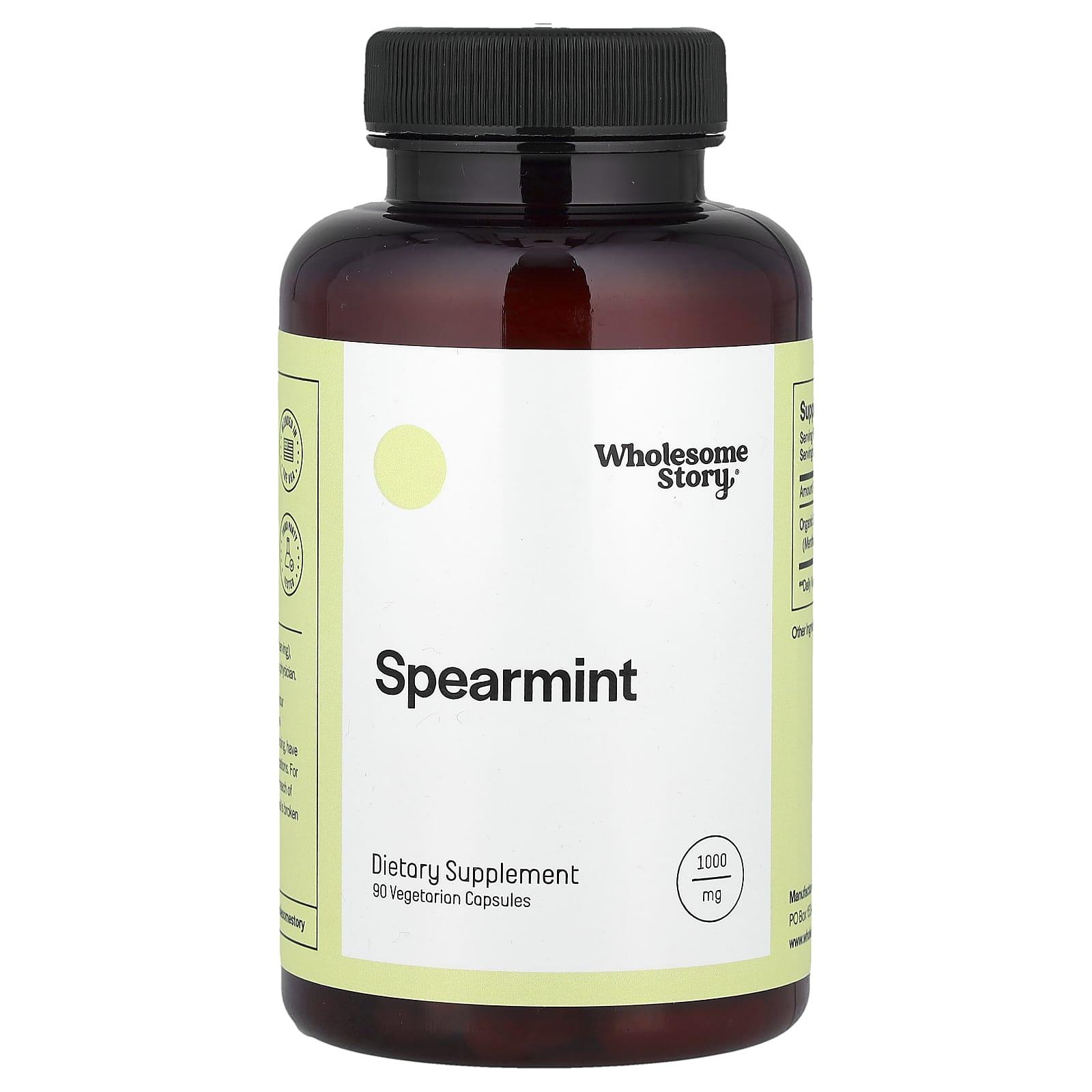 Wholesome Story, Spearmint, 90 Vegetarian Capsules (333 mg per Capsule) - Image 1