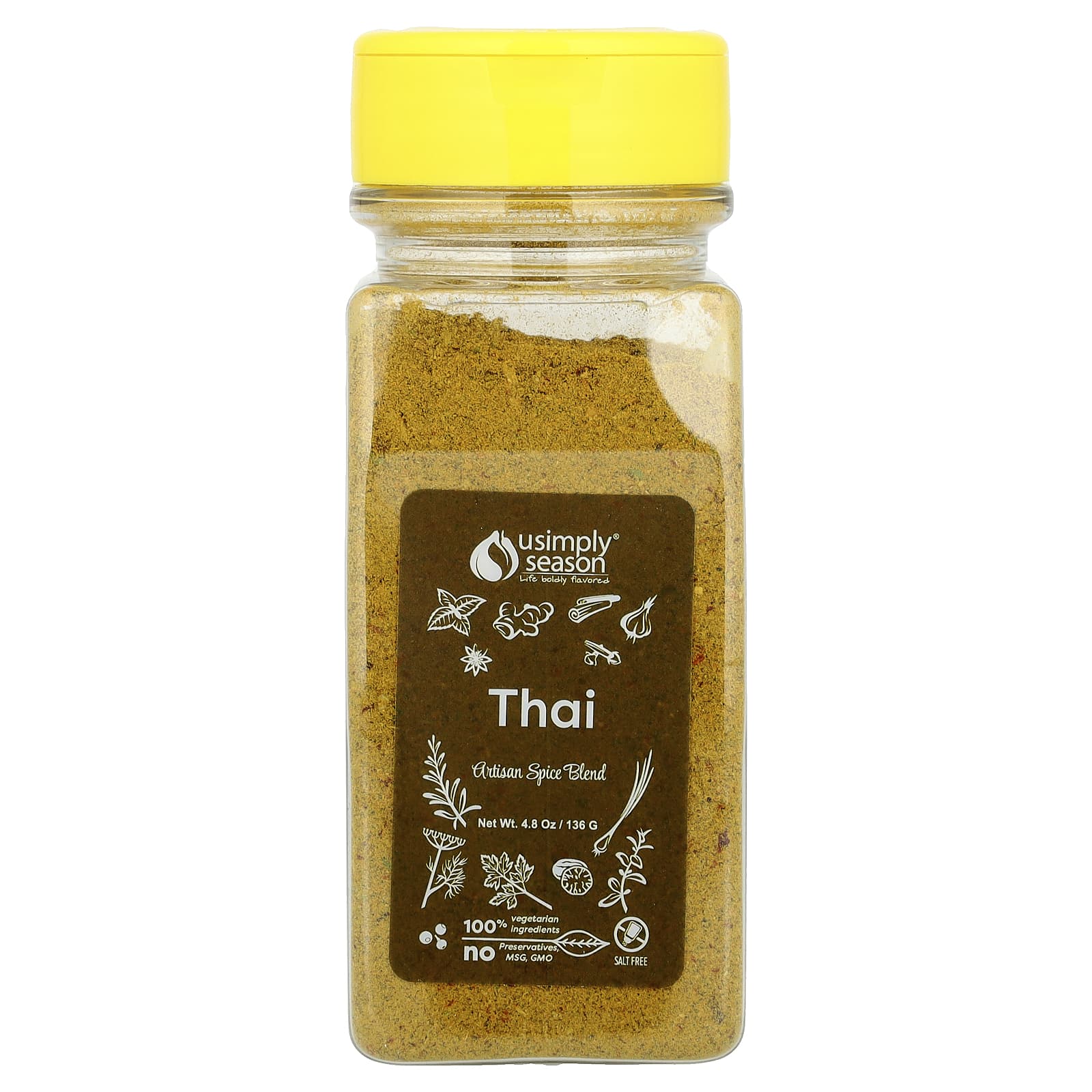 USimplySeason, Artisan Spice Blend, Thai, 4.8 oz (136 g) - Image 1