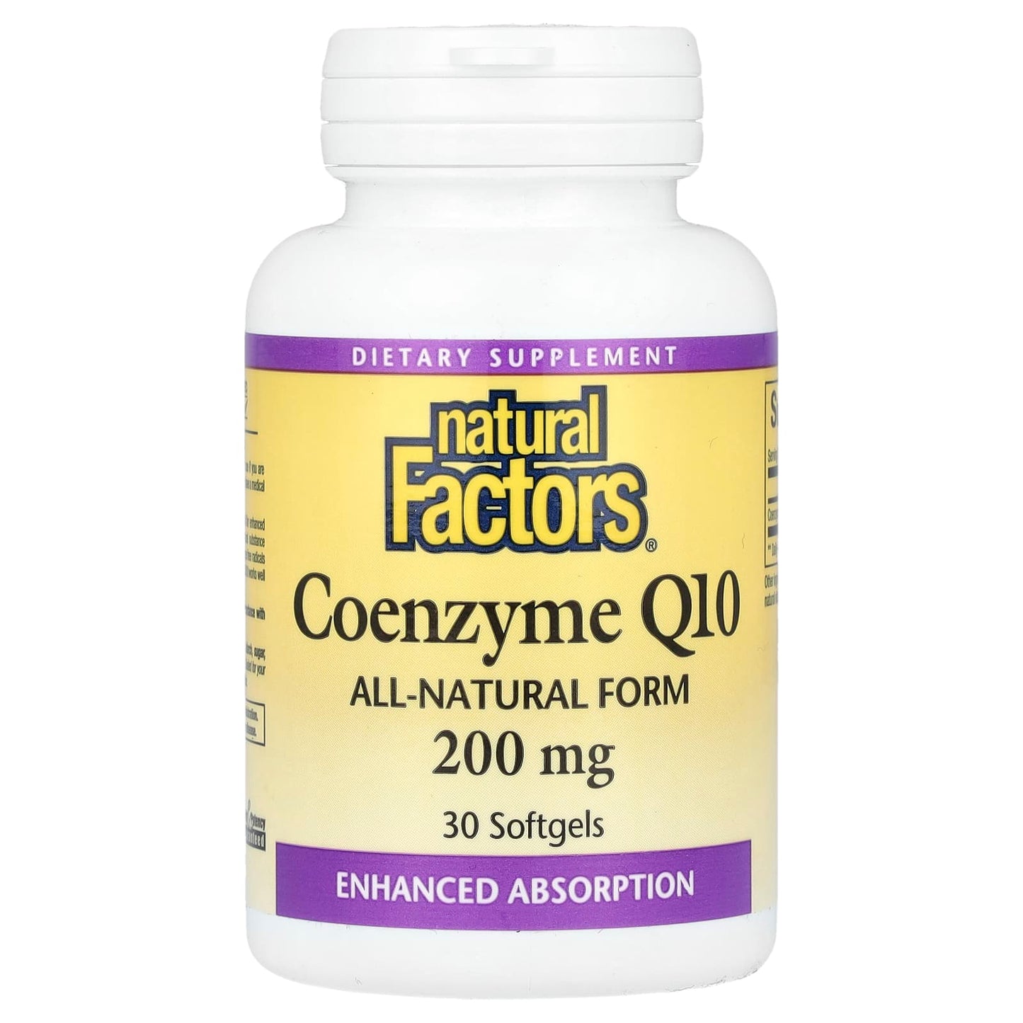 Natural Factors, Coenzyme Q10, 200 mg, 30 Softgels - Image 1