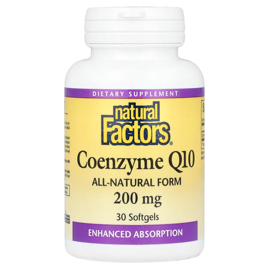 Natural Factors, Coenzyme Q10, 200 mg, 30 Softgels - Image 1
