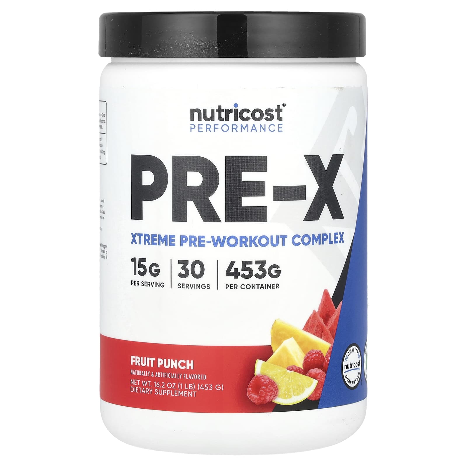 Nutricost, Performance, PRE-X, Xtreme Pre-Workout Complex, Fruit Punch, 1 lb (453 g) - Image 1