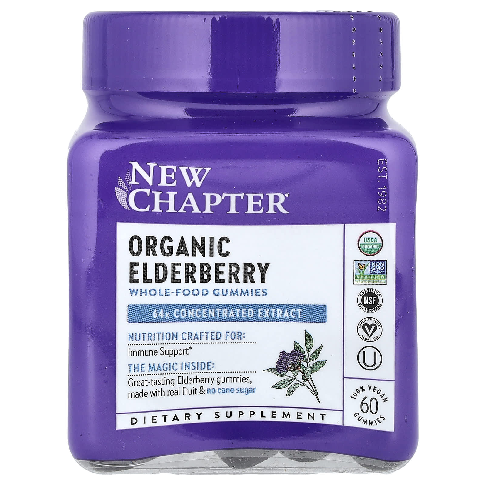New Chapter, Organic Elderberry Whole-Food Gummies, 60 Vegan Gummies - Image 1
