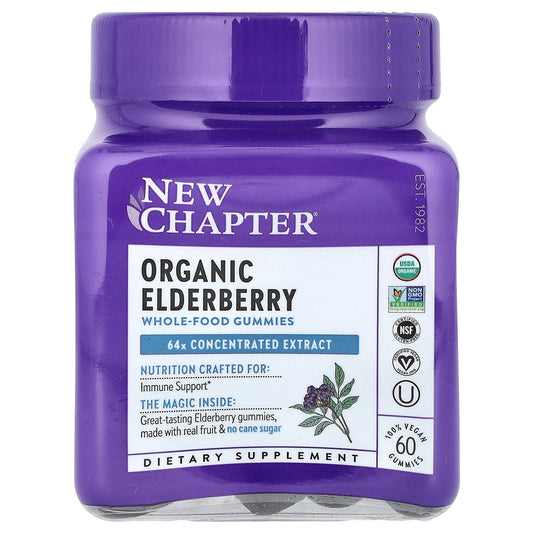 New Chapter, Organic Elderberry Whole-Food Gummies, 60 Vegan Gummies - Image 1