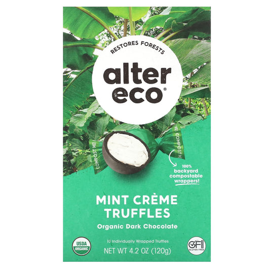Dark Chocolate Organic Mint Creme Truffles by Alter Eco, 4.2 oz - Image 1
