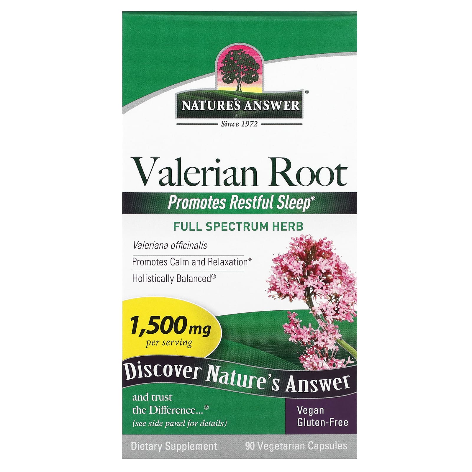 Nature's Answer, Valerian Root, 90 Vegetarian Capsules (500 mg per Capsule) - Image 1