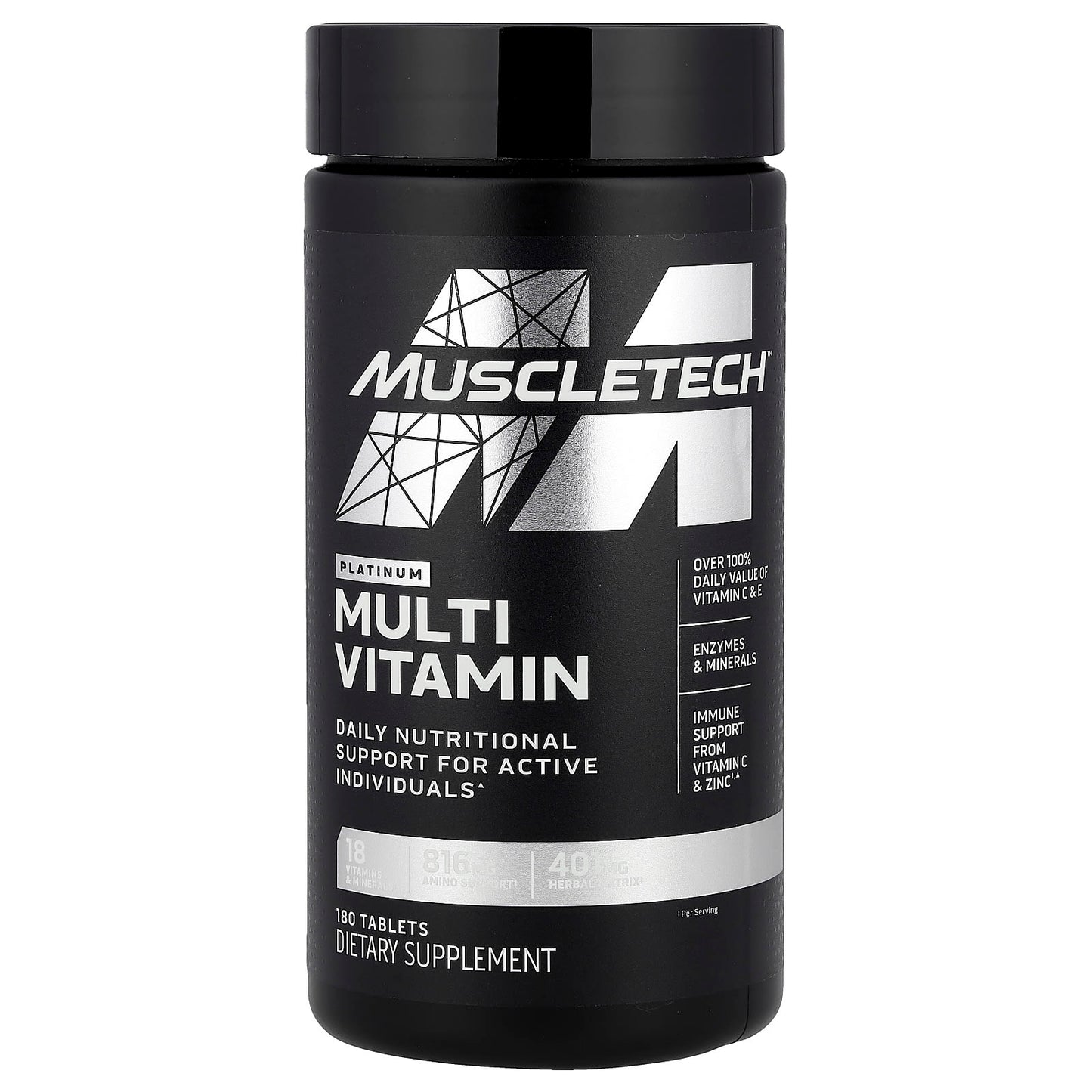 MuscleTech, Platinum Multi Vitamin, 180 Tablets - Image 1