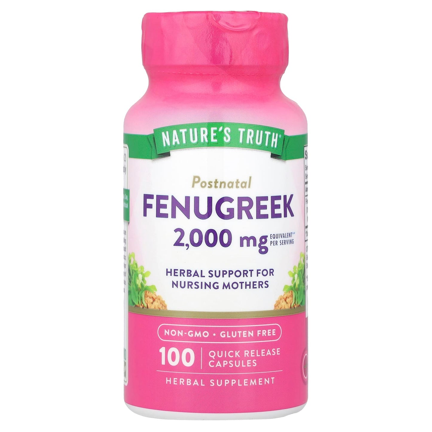 Nature's Truth, Fenugreek, 100 Quick Release Capsules (1,000 mg per Capsule) - Image 1