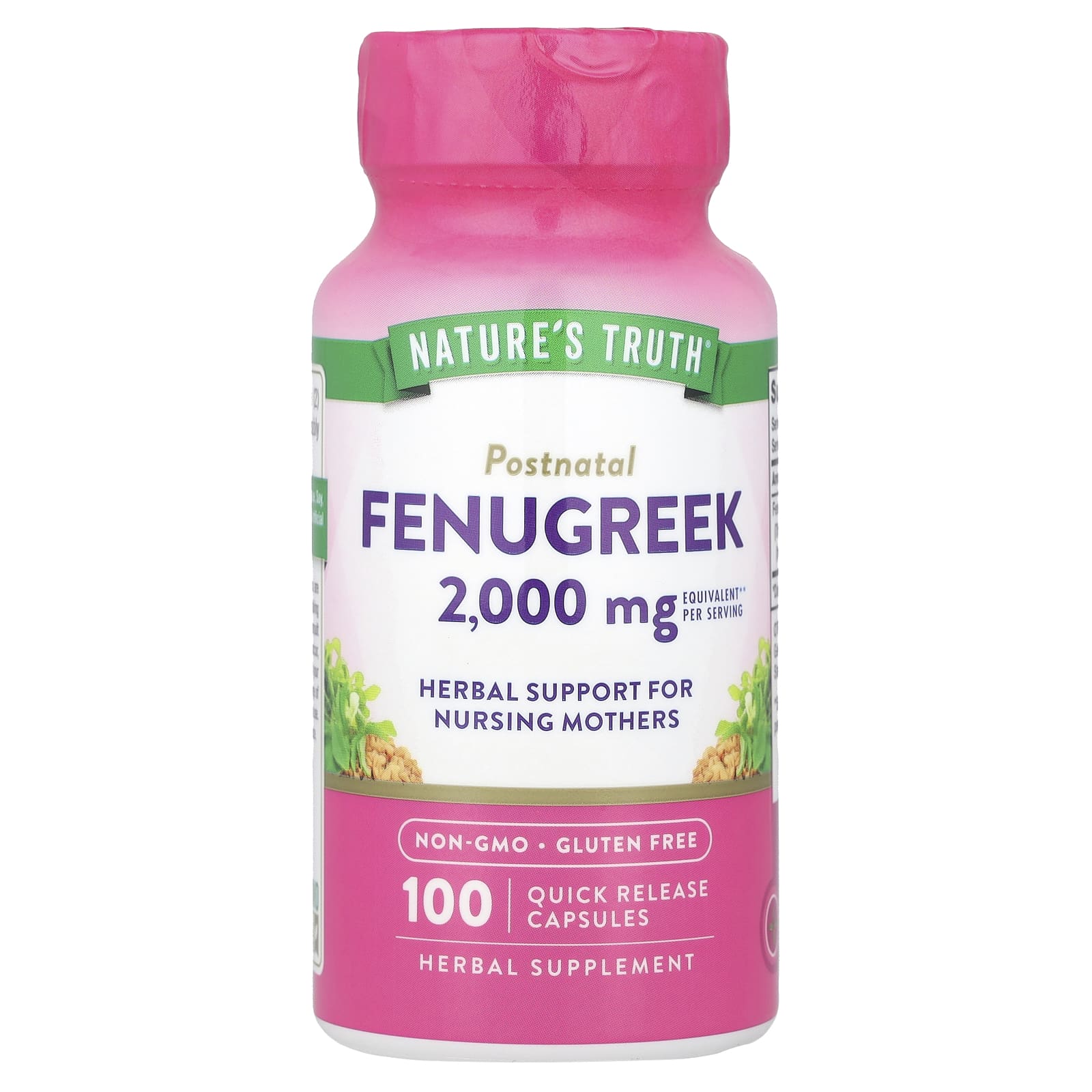 Nature's Truth, Fenugreek, 100 Quick Release Capsules (1,000 mg per Capsule) - Image 1