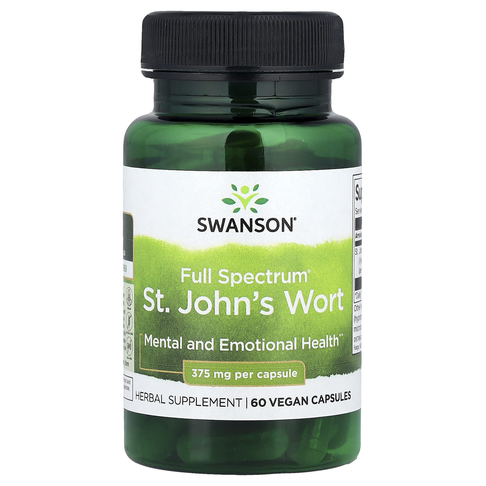 Swanson, Full Spectrum® St. John's Wort, 375 mg, 60 Vegan Capsules - Image 1